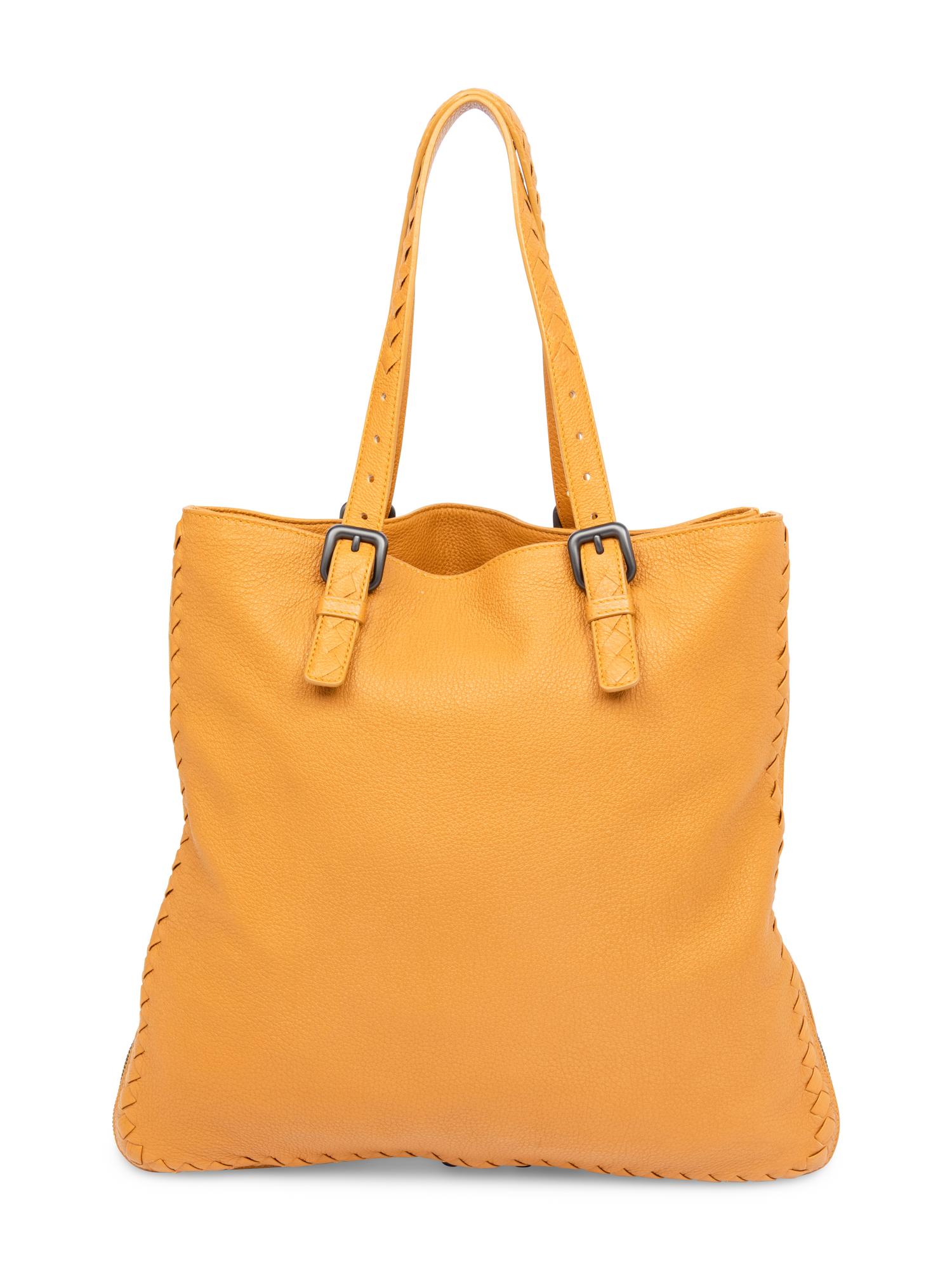 Bottega Veneta, Yellow Leather Zippered Tote & Intrecciato Wallet