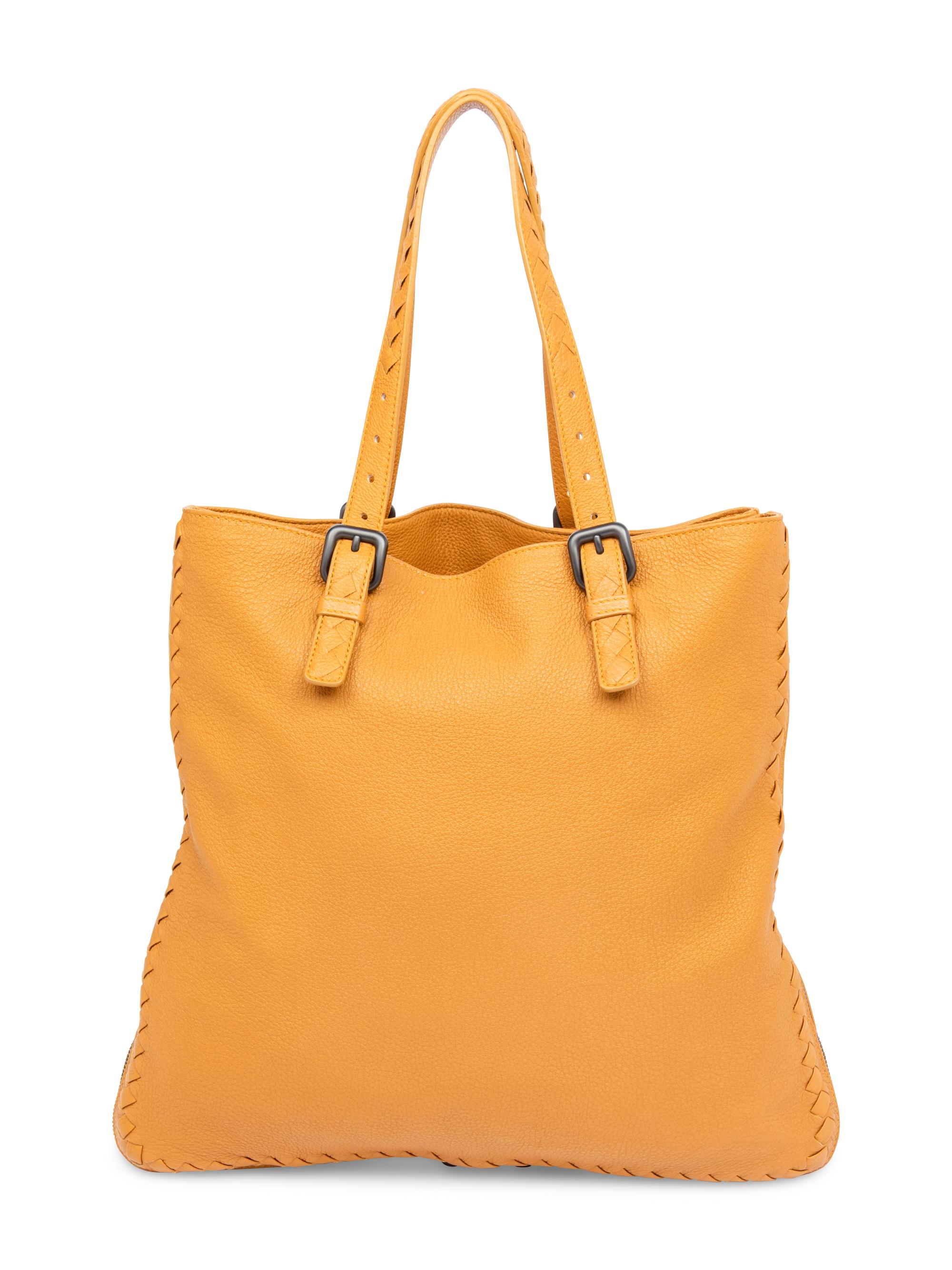 Bottega Veneta, Yellow Leather Zippered Tote & Intrecciato Wallet