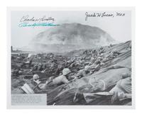 [WWII -- IWO JIMA]. Signatures of Iwo Jima veterans, incl. flag raiser Charles W. Lindberg.