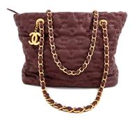 A Chanel Burgundy Caviar Quilted Wild Stitch Tote, 10.5" H x 12.5" W x 5" D; Strap drop: