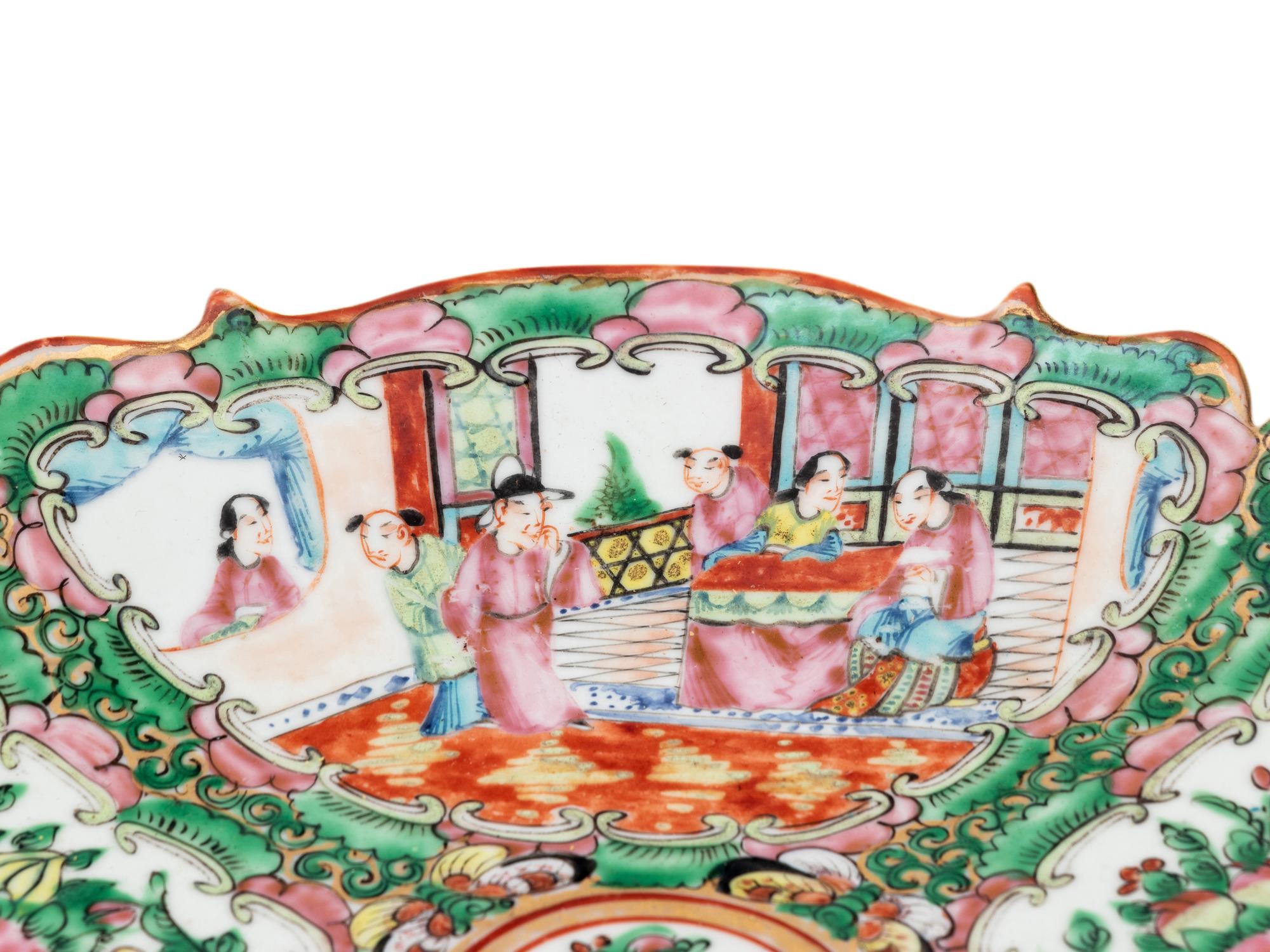 Five Chinese Export Famille Rose Porcelain Plates