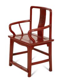 A Chinese Red Painted Armchair