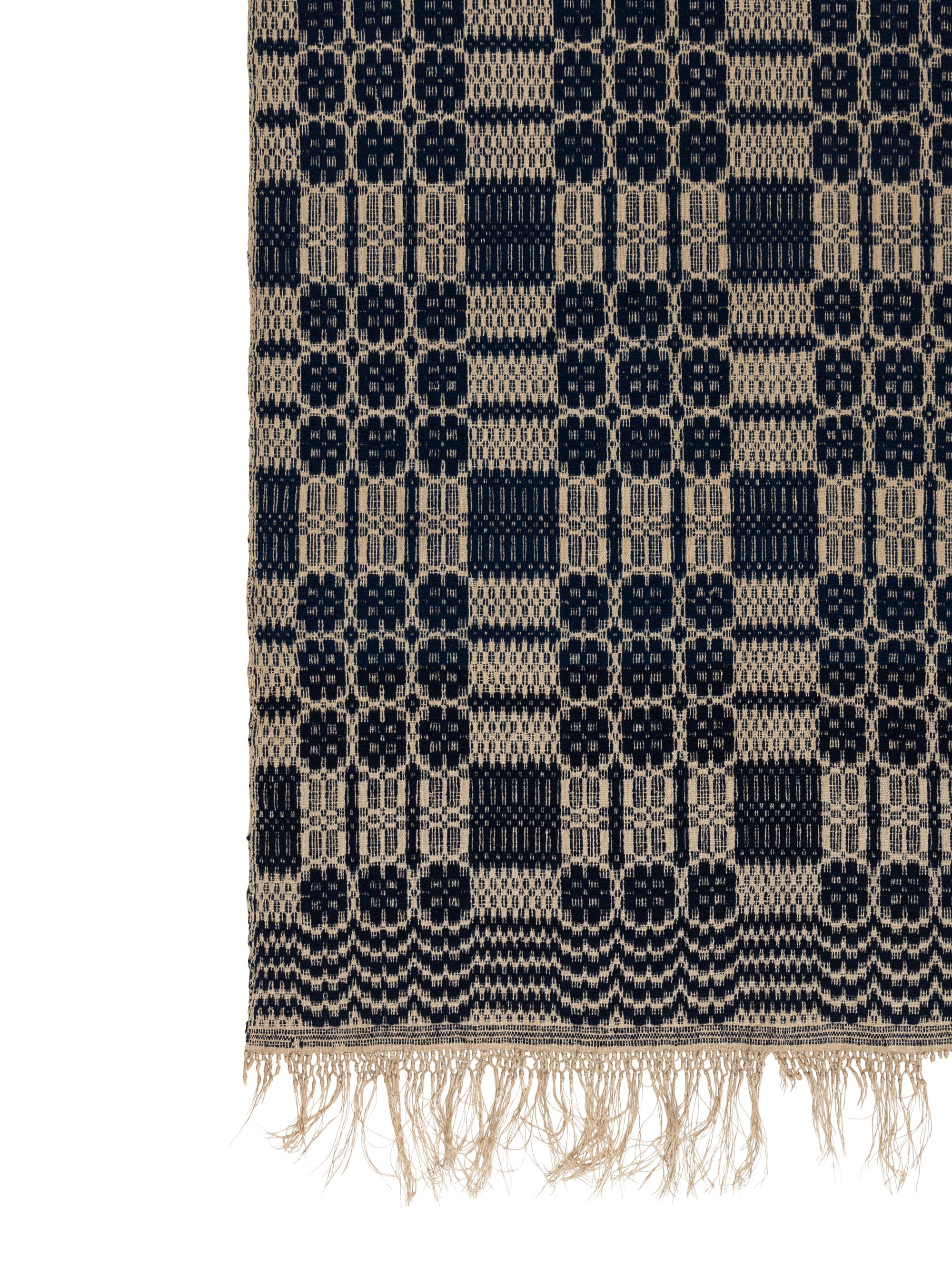 Two Cotton and Linen Jacquard Coverlets