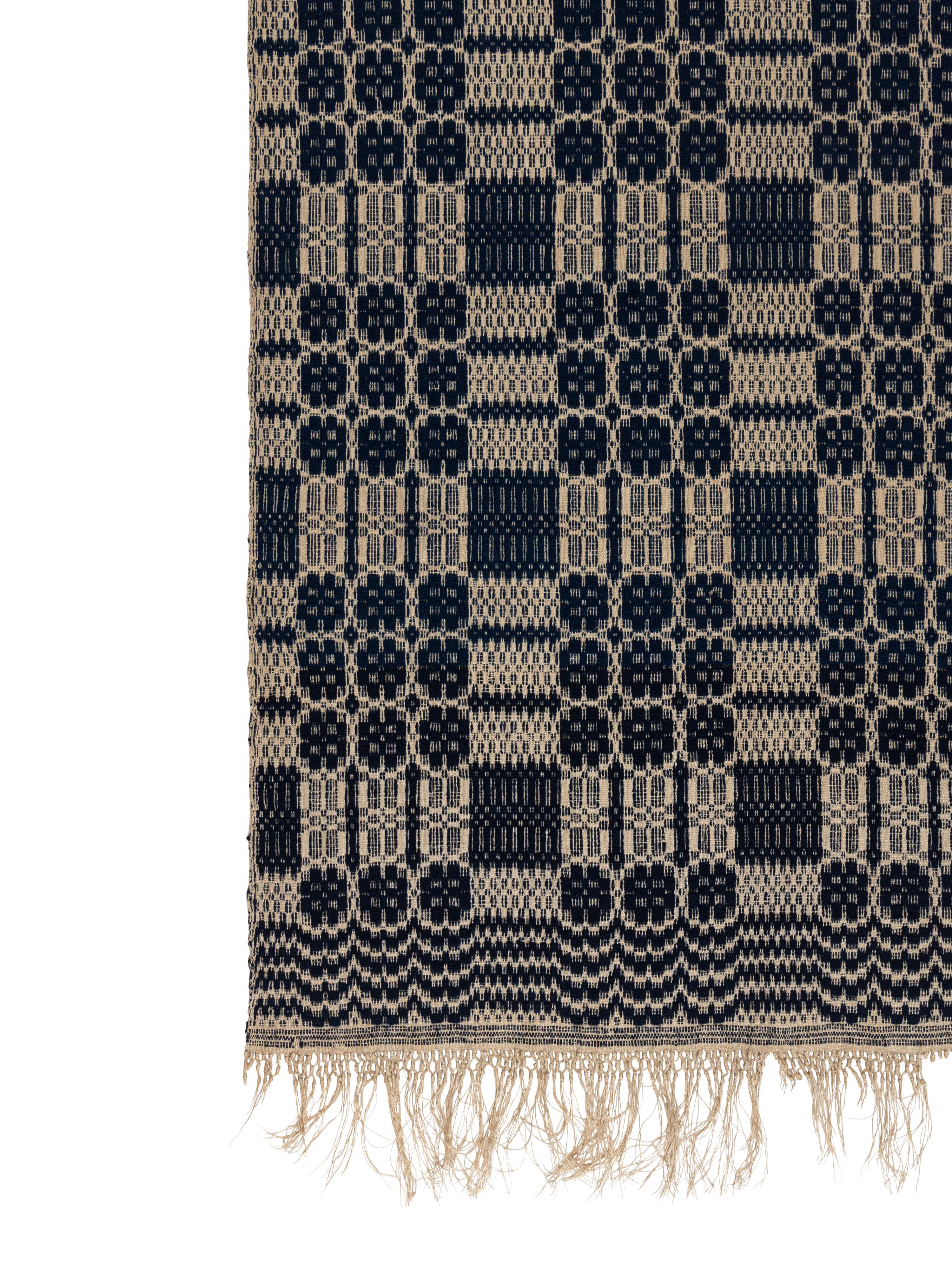 Two Cotton and Linen Jacquard Coverlets