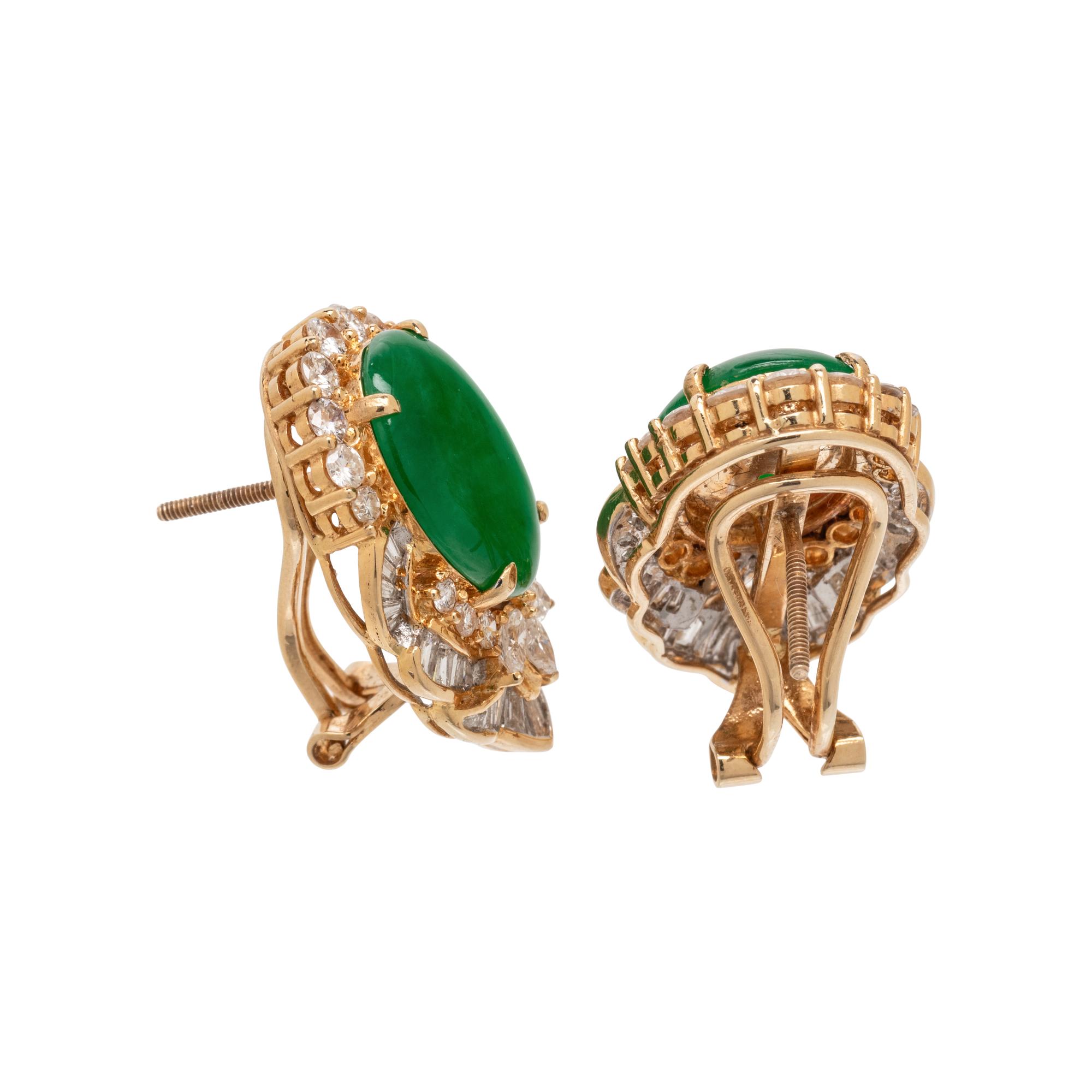 JADE AND DIAMOND EARRINGS