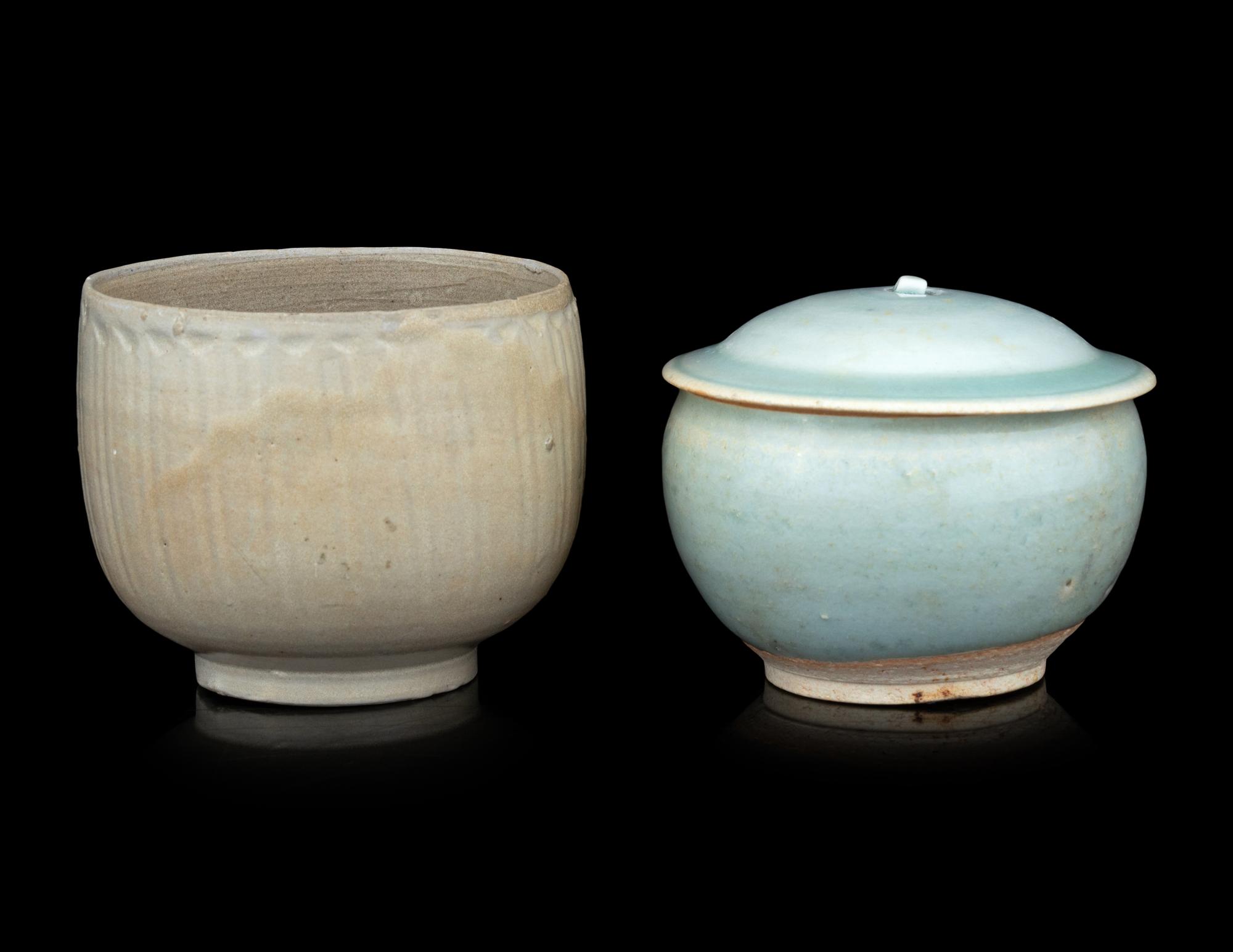 Two Chinese Celadon Glazed Porcelain Wares