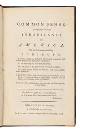 [Americana] (Paine, Thomas). Common Sense; Addressed to the Inhabitants of America...