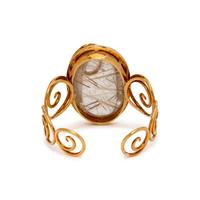 AMSTERDAM SAUER, RUTILATED QUARTZ, DIAMOND, AND YELLOW GOLD CUFF BRACELET