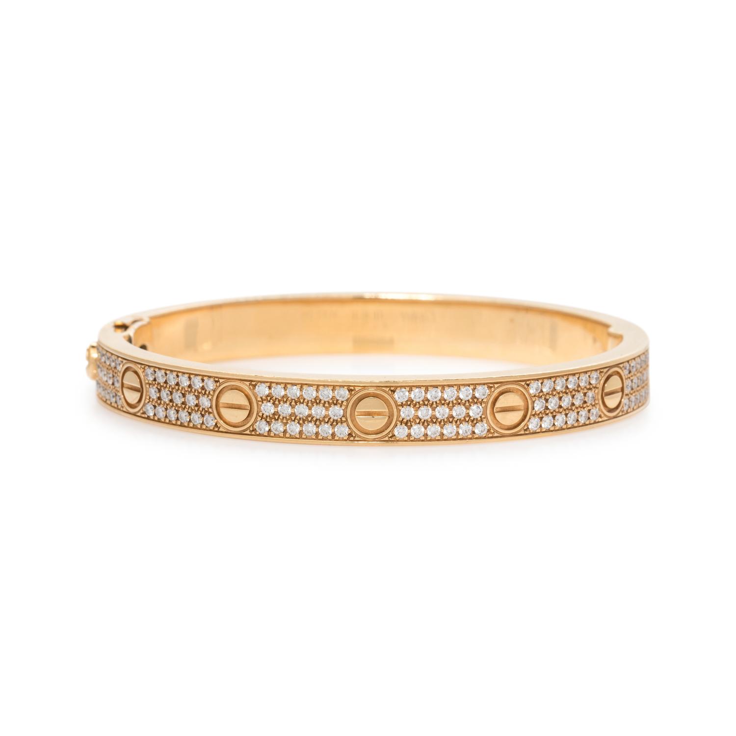 CARTIER, YELLOW GOLD AND DIAMOND 'LOVE' BRACELET