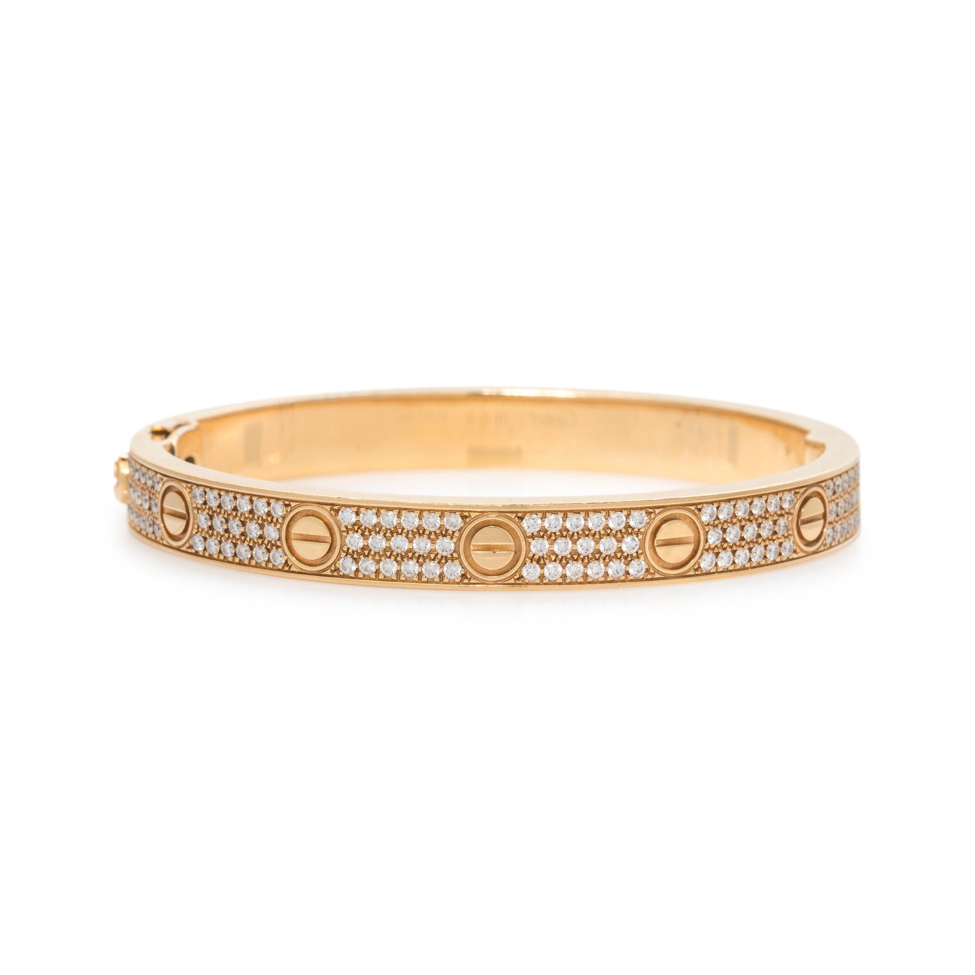 CARTIER, YELLOW GOLD AND DIAMOND 'LOVE' BRACELET