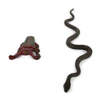 A Cast Iron Model of a Snake and a Painted Iron Model of an Insect
