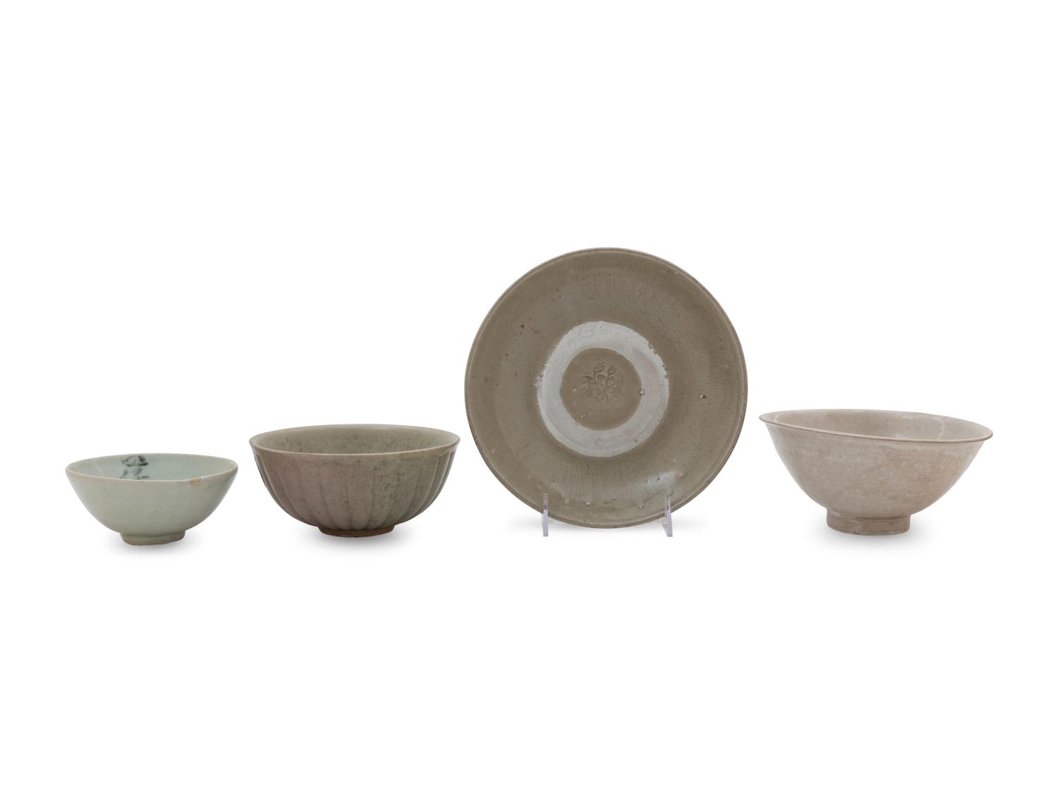 Eight Chinese Export Celadon Glazed Bowls