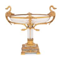 An Empire Style Cut Glass and Gilt Bronze Centerpiece