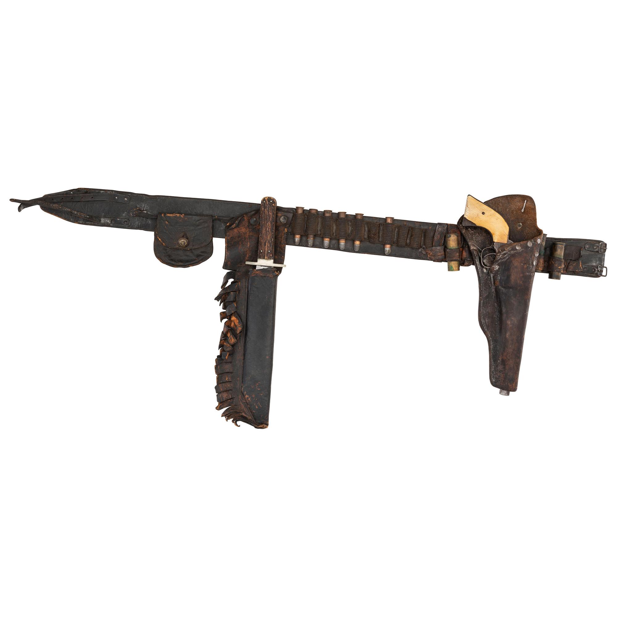 Colt Single Action Army Revolver with Sheffield IXL Bowie Knife and Period Cartridge Belt Rig