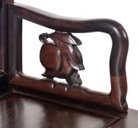 A Set of Four Chinese Marble Inset Zitan Armchairs
