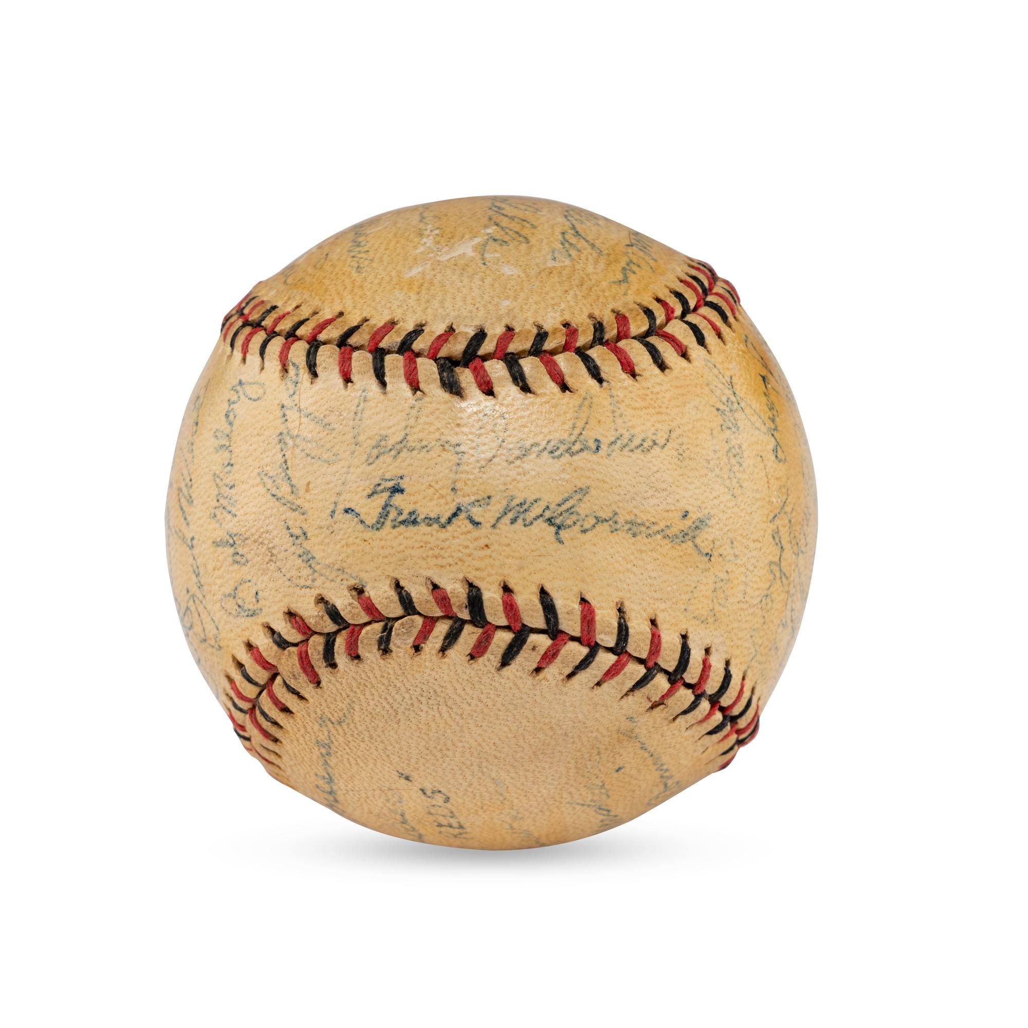 A 1943 Cincinnati Reds Team Signed Autograph Baseball (Beckett Authentication Services Letter of Authenticity)