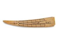 Alaska Native Scrimshawed Cribbage Board