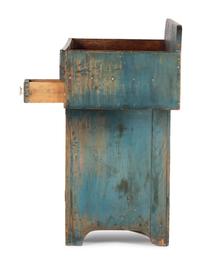 A Country Blue Painted Pine Dry Sink