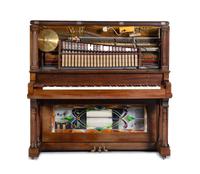 A Willard and Co. Mahogany and Leaded Glass Orchestrion