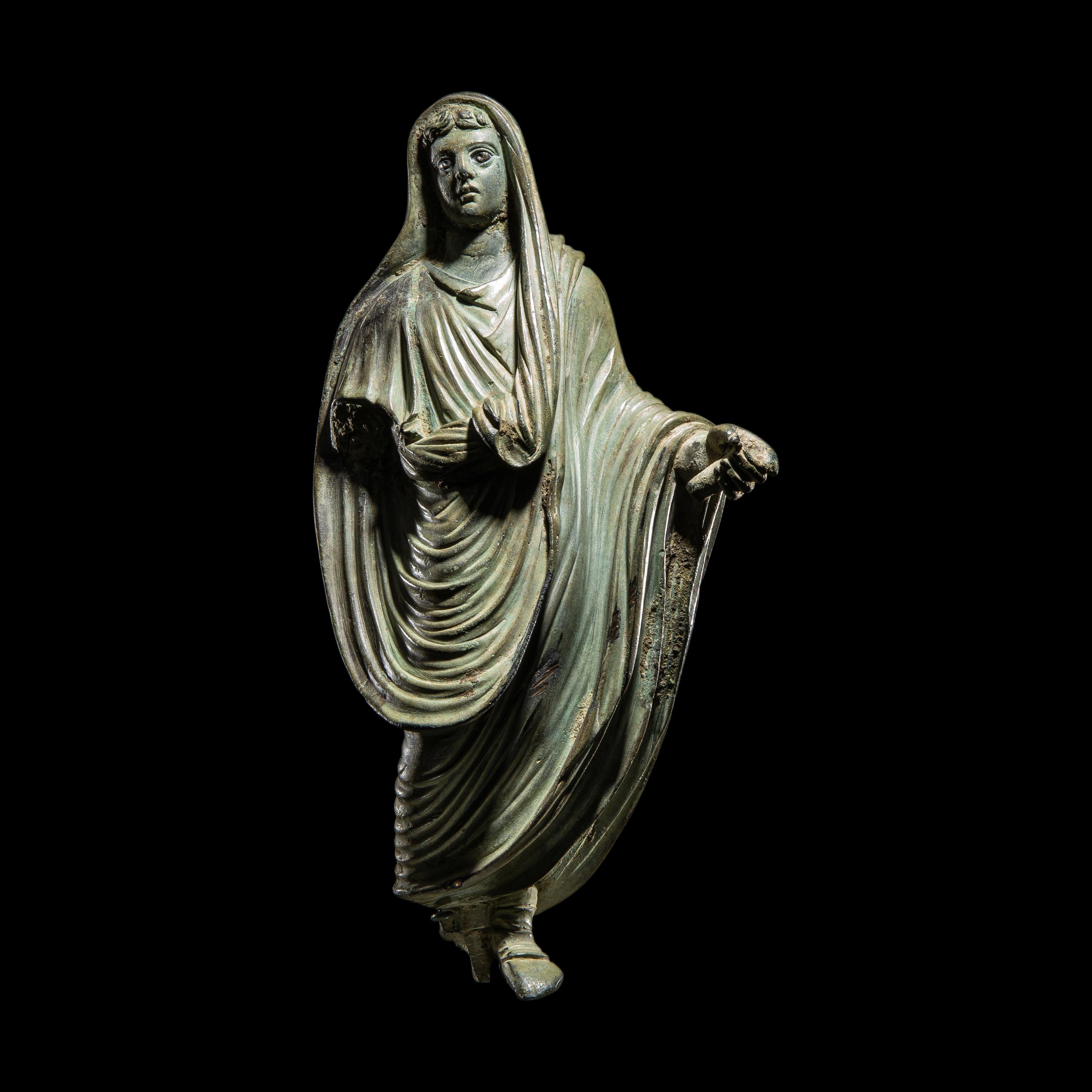 A Roman Bronze Togatus