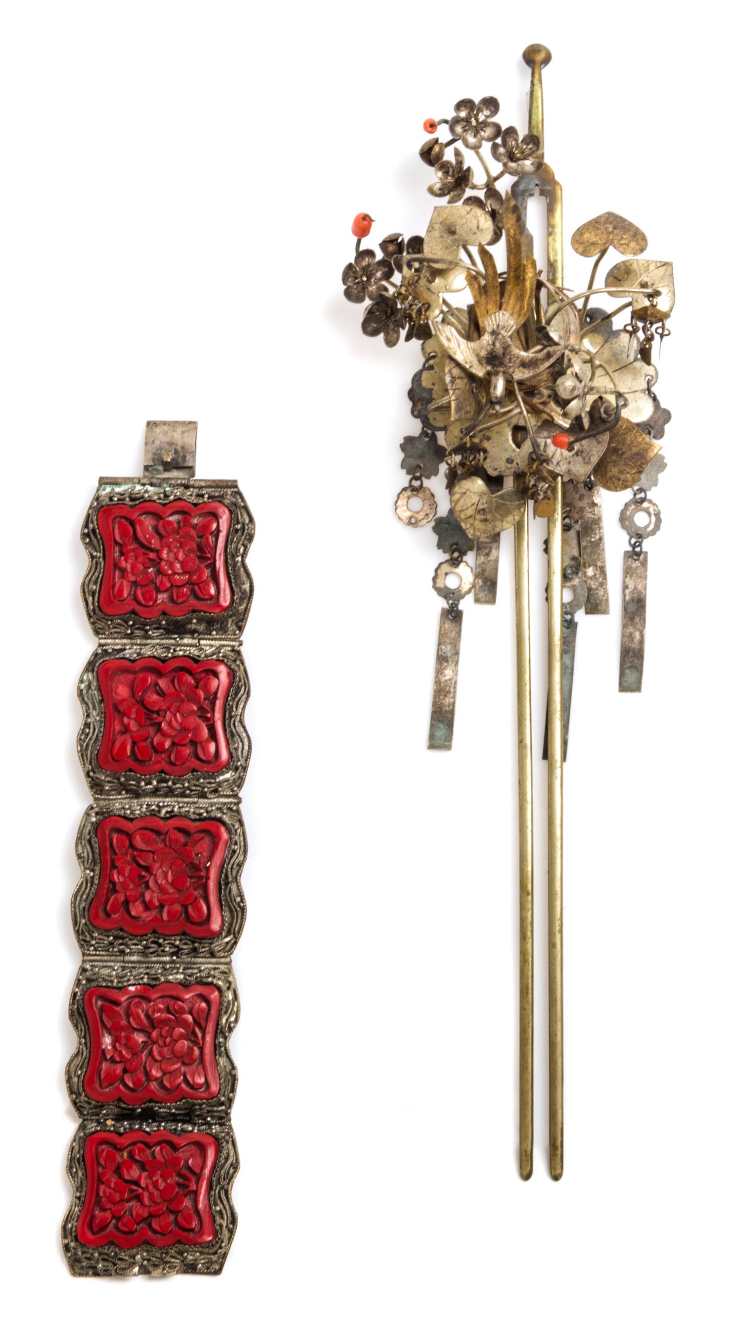 Two Jewelry Items Length of hair pin 9 inches.