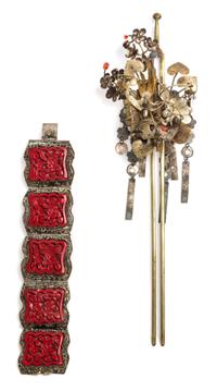 Two Jewelry Items Length of hair pin 9 inches.