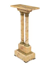 A Neoclassical Style Gilt-Bronze Mounted Onyx Pedestal