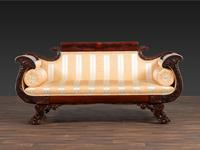 A Classical Style Eagle's Head and Claw-Foot Carved Mahogany Settee