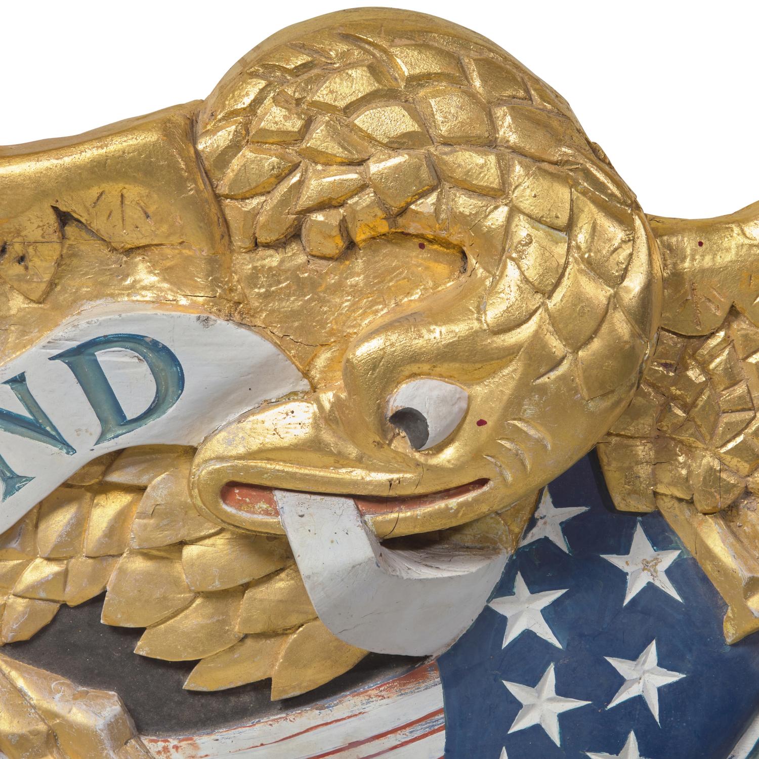 A Carved, Painted and Gilt-Decorated Eagle in the Style of John Haley Bellamy
