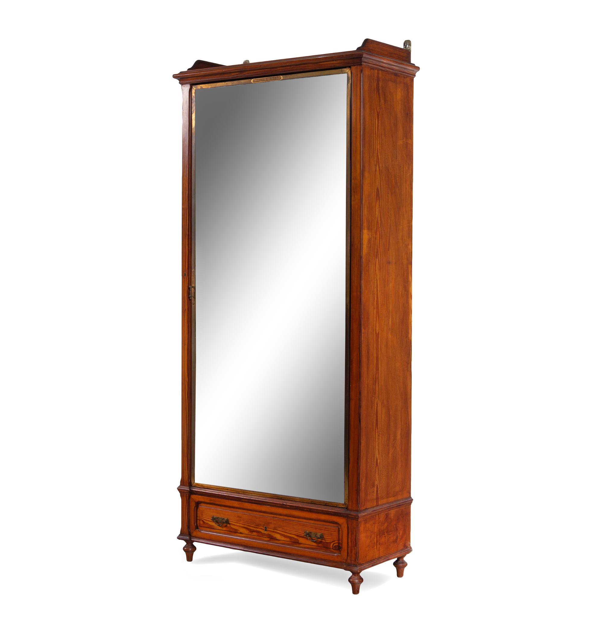 A Miroir Brot Mahogany and Brass Vanity Cabinet