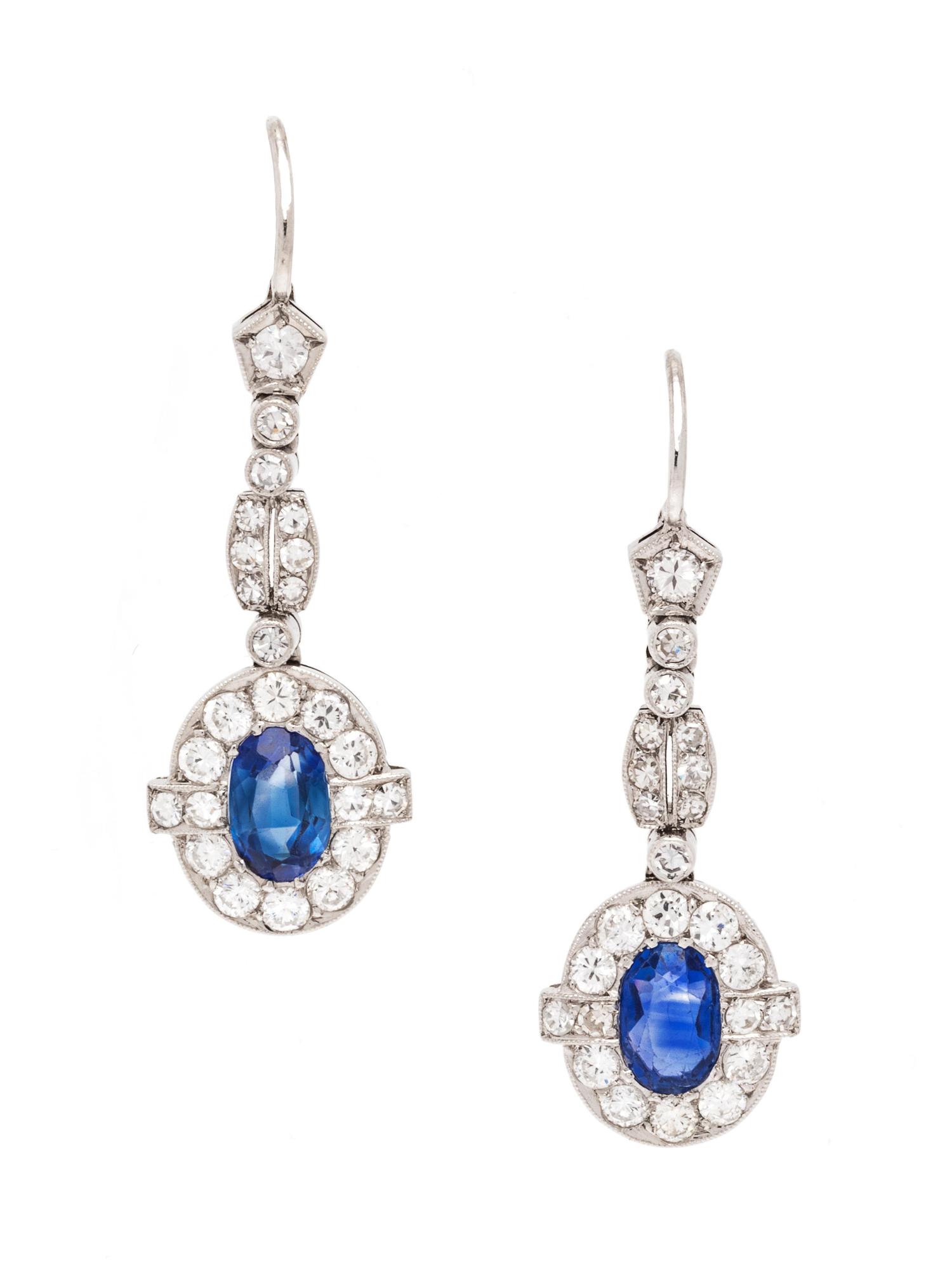 Sapphire and Diamond Earrings