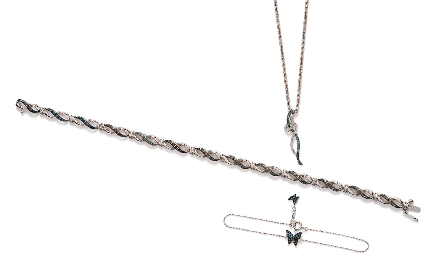 A Collection of White Gold and Diamond Jewelry,
