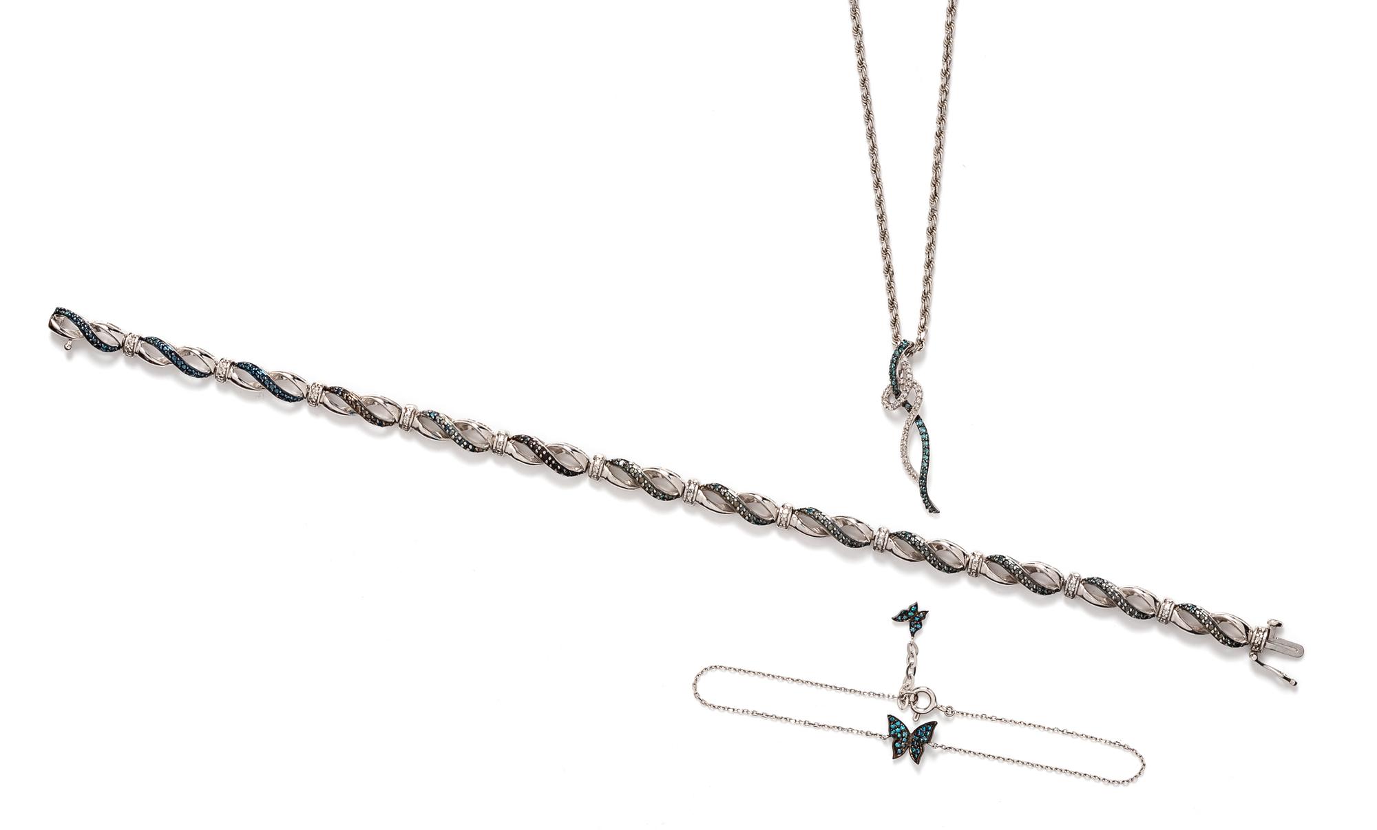 A Collection of White Gold and Diamond Jewelry,