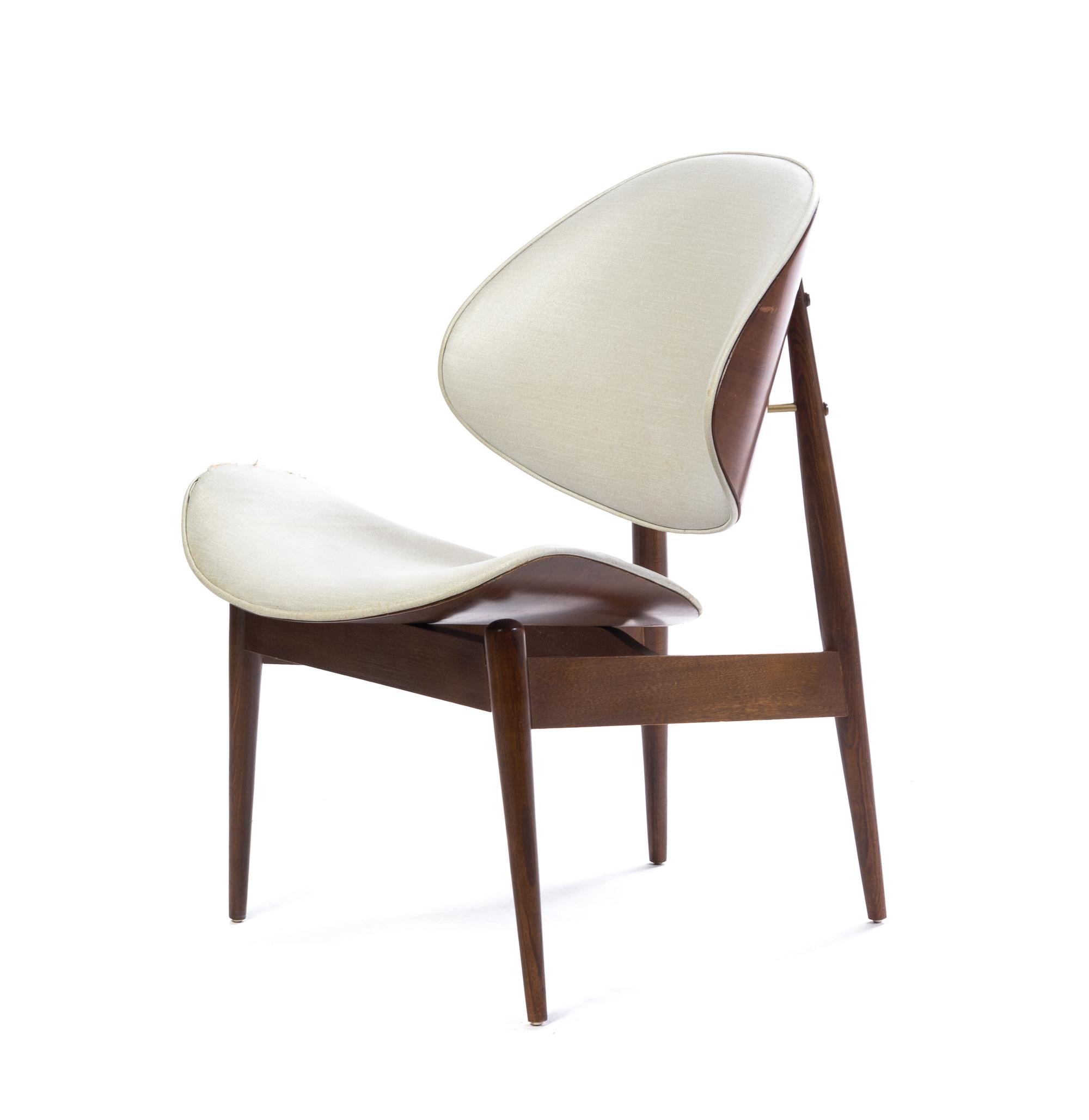 A Danish Kodawood Clamshell Chair, designed by Seymour James Wiener Height 31 inches.