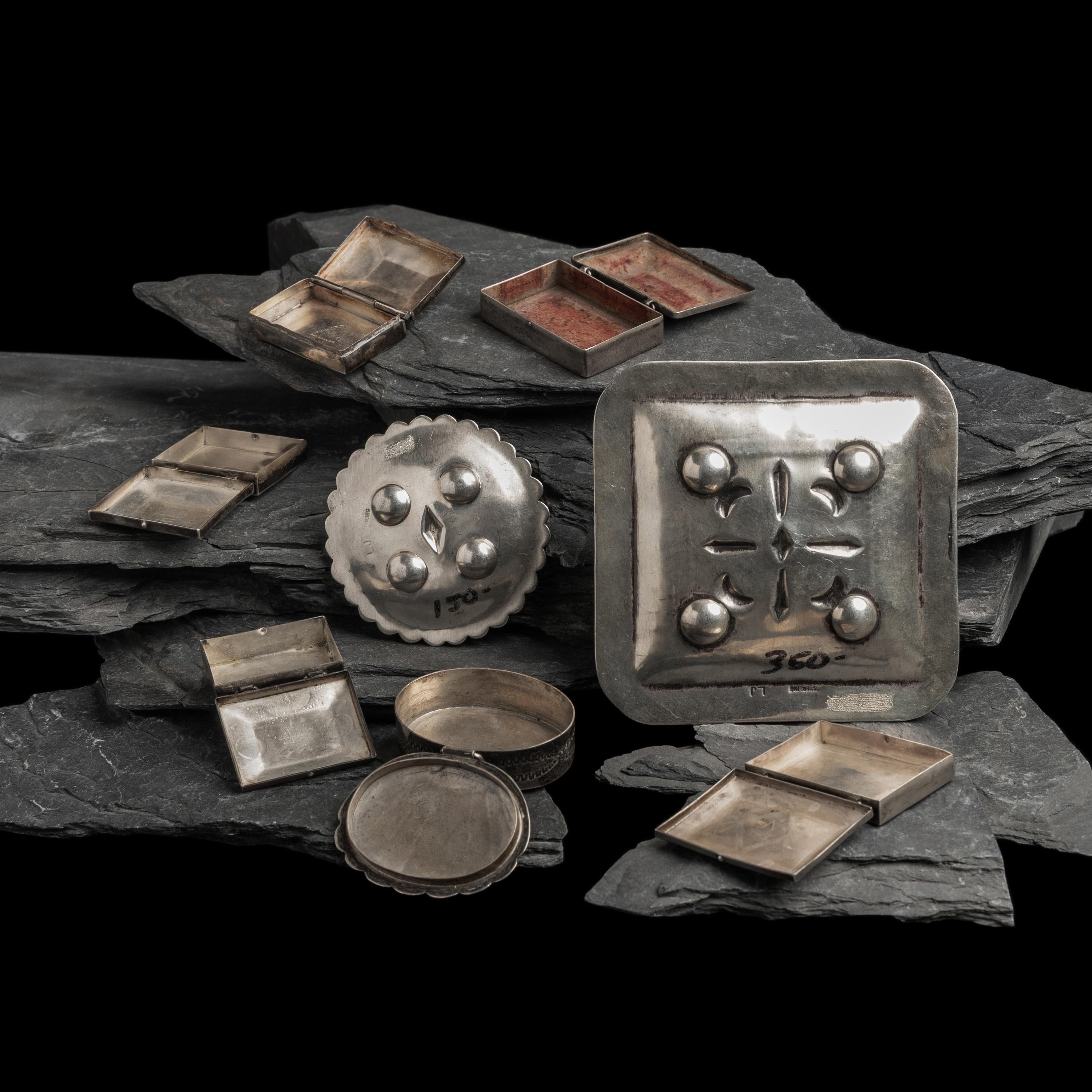 Navajo Silver Pill Boxes and Ash Trays