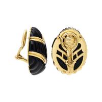 TURI, ONYX AND YELLOW GOLD EARRINGS