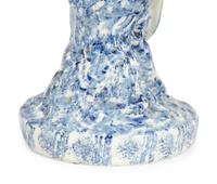 A Blue and White Spongeware Model of a Parrot