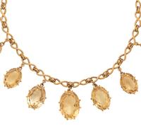 YELLOW GOLD AND CITRINE NECKLACE