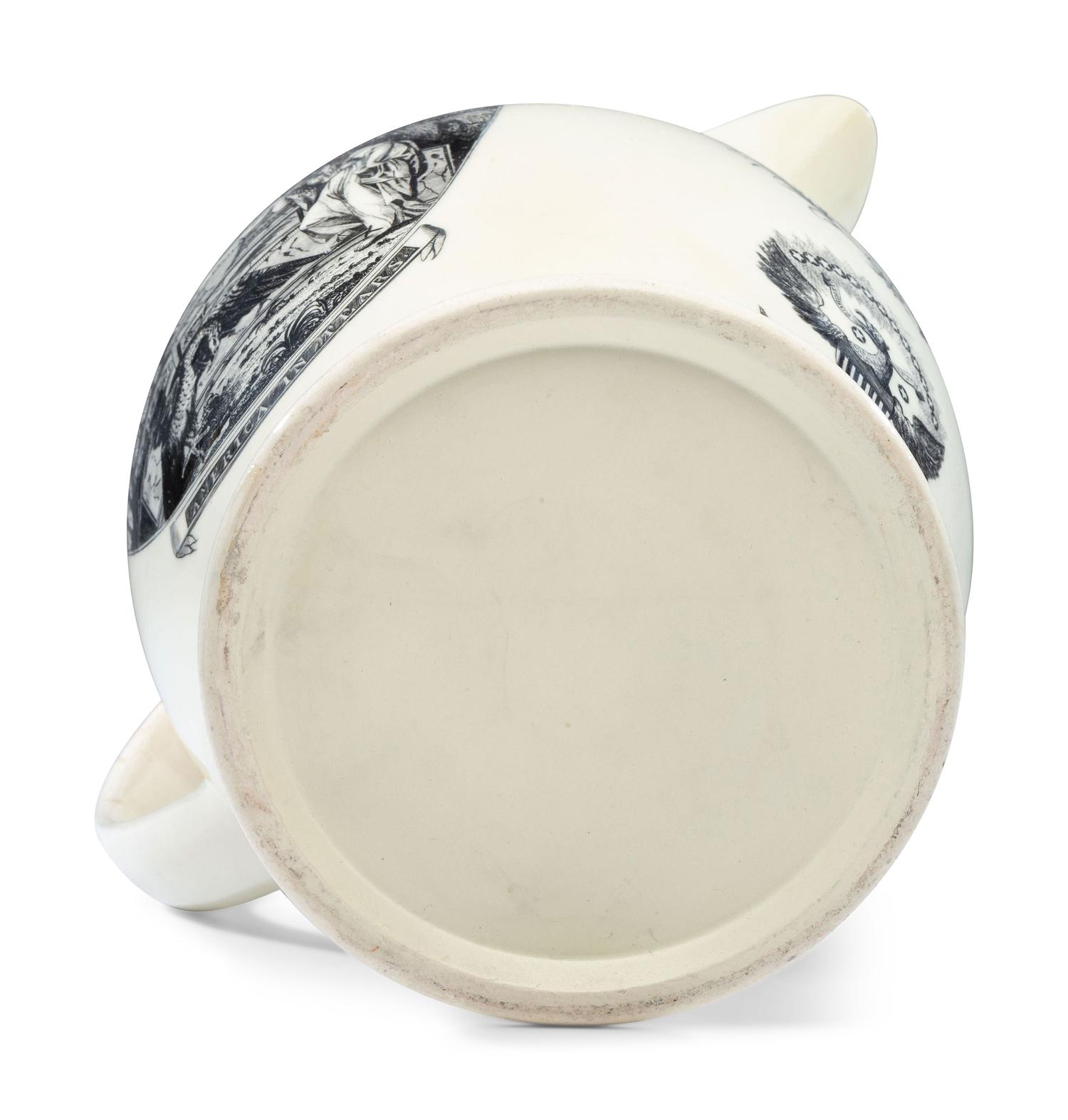 A Liverpool Transfer-Printed Creamware 'Washington in Glory, America in Tears' Pitcher