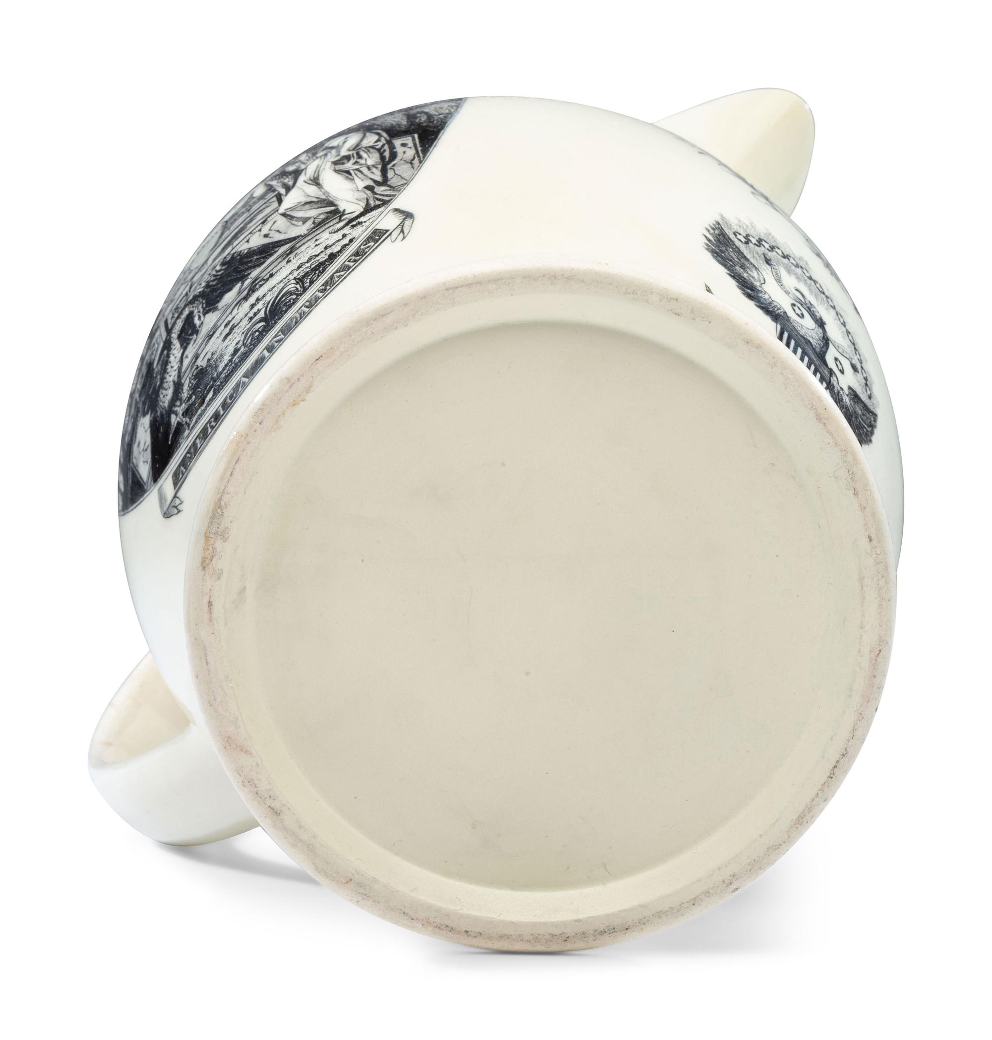 A Liverpool Transfer-Printed Creamware 'Washington in Glory, America in Tears' Pitcher
