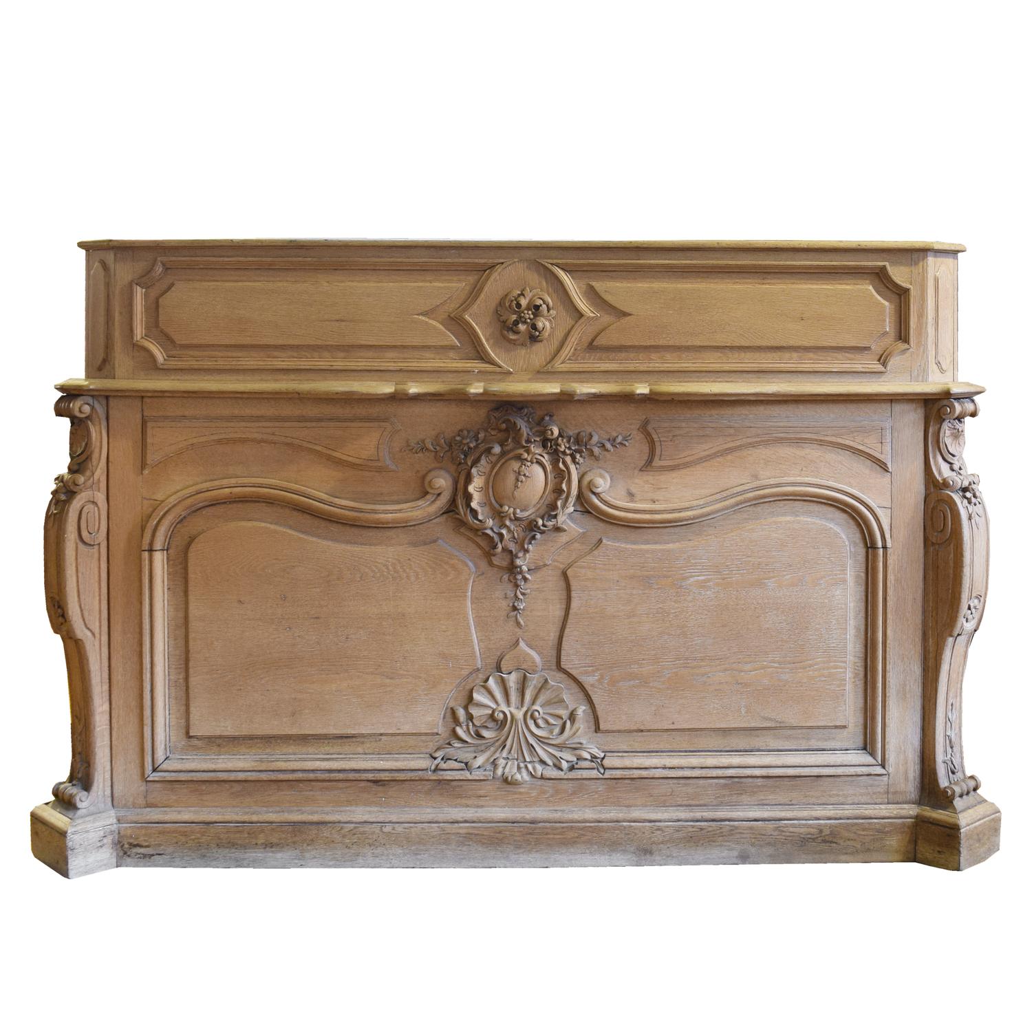 A Carved Oak Shop Counter 73.5" W x 31" D x 51.5" H — France, Late 19th Century