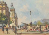 Eighteen Parisian Street Scene Paintings