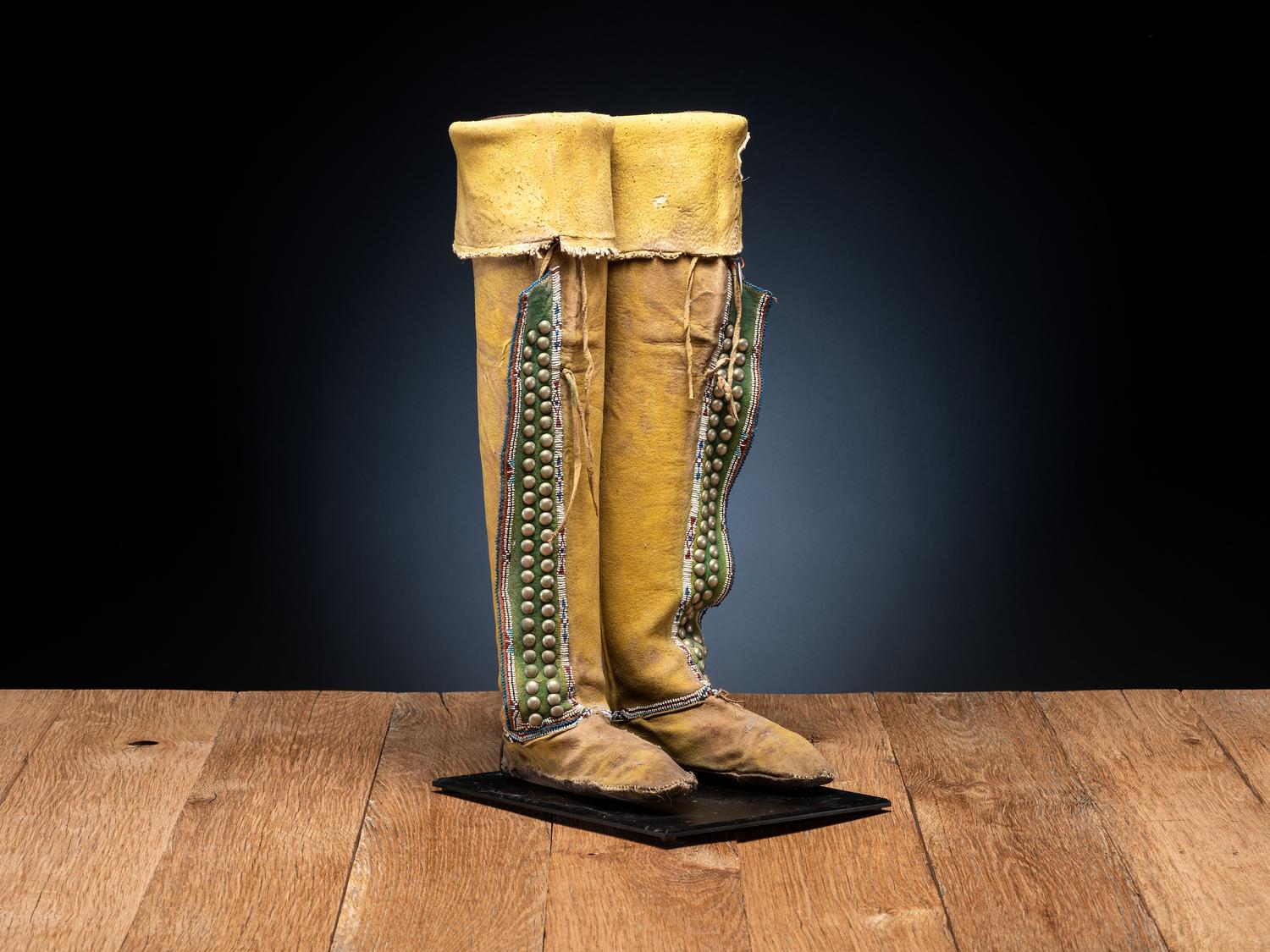 Comanche Beaded Hide Boot Moccasins