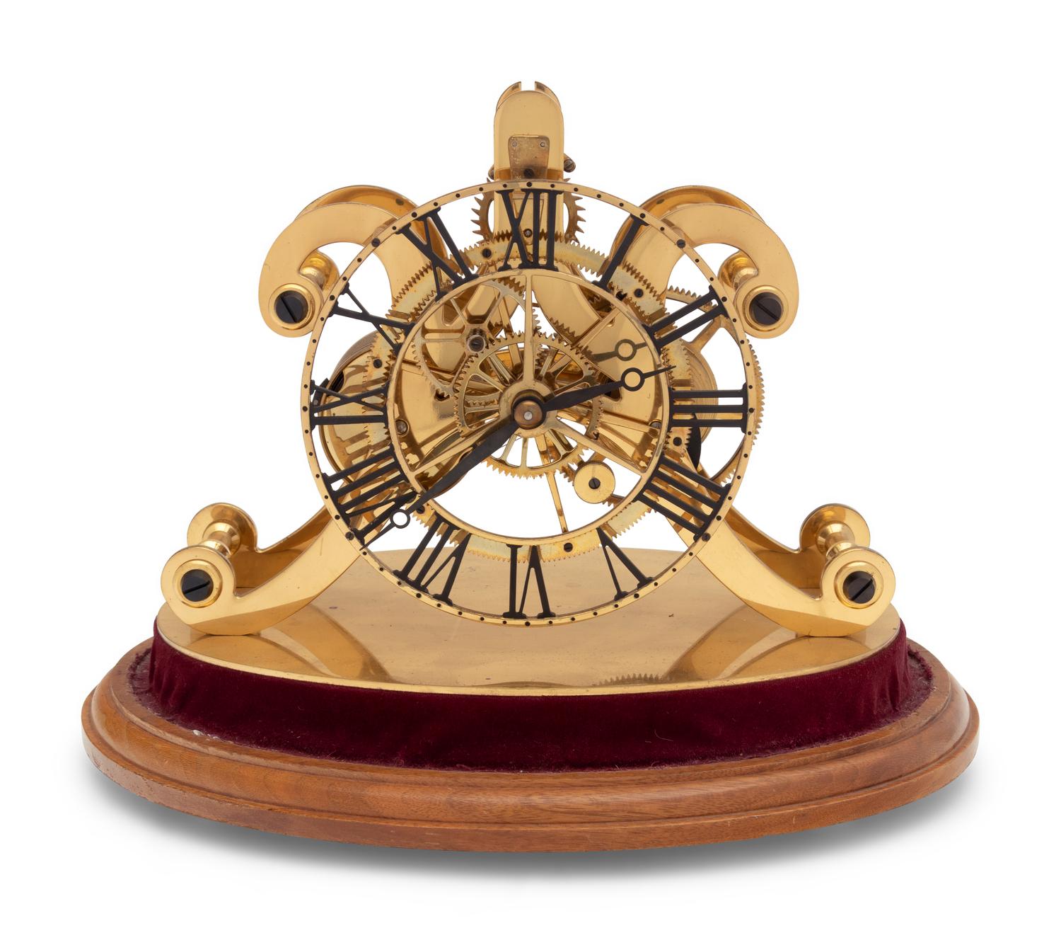 A Brass Skeleton Clock
