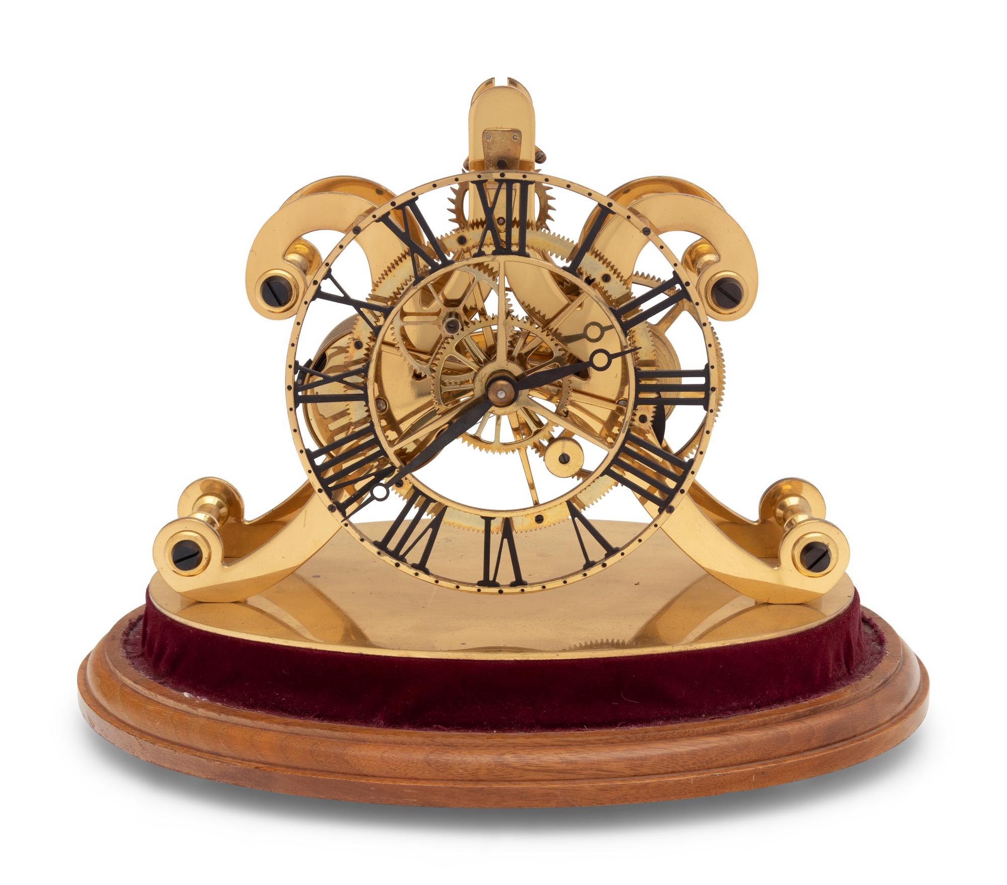A Brass Skeleton Clock