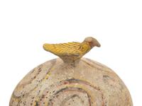 A Pair of Chinese Painted Pottery Round Boxes, together with Two Chinese Painted Pottery Vessels