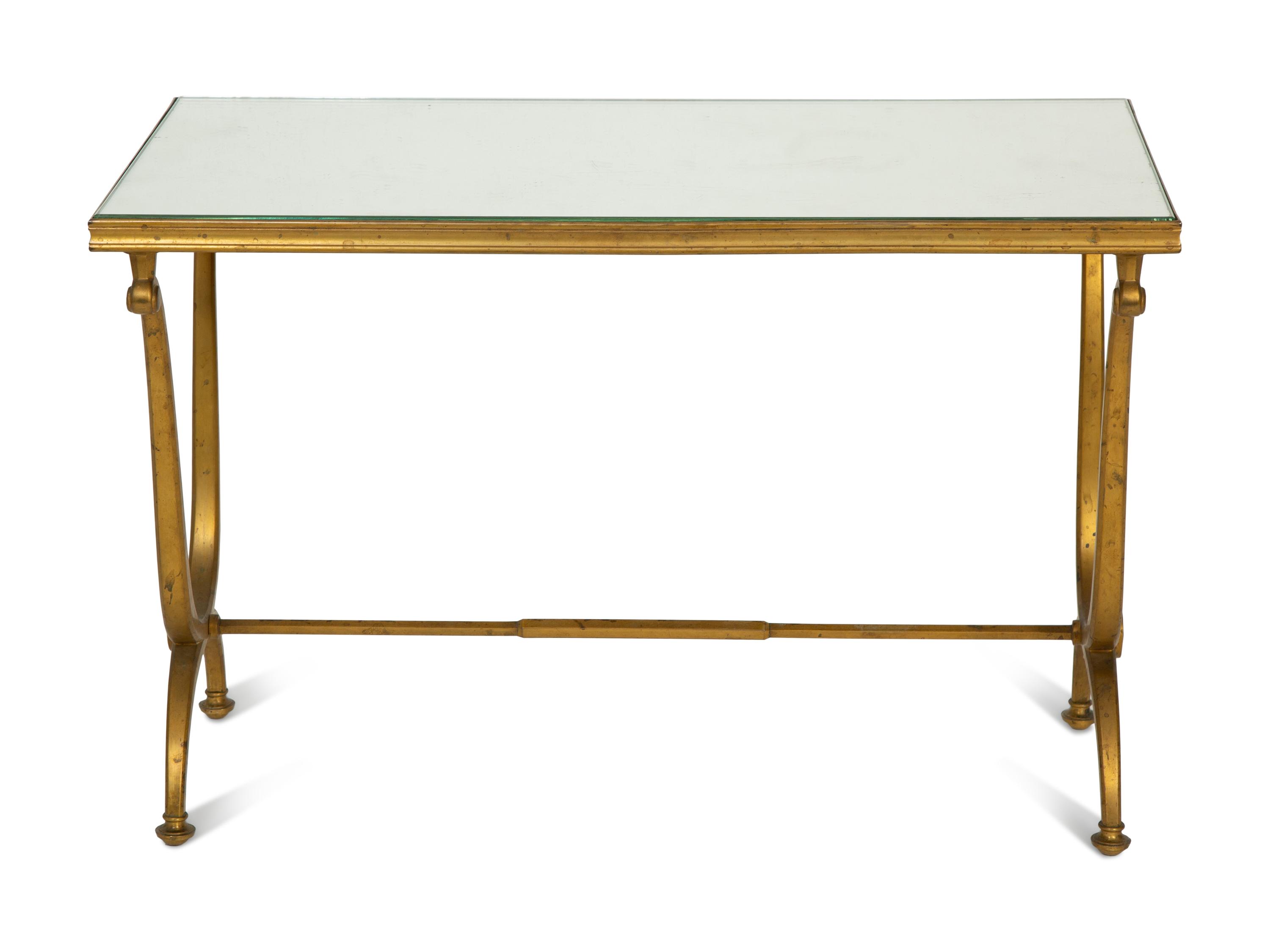 A French Gilt Bronze Table Mirror-Top Table — CIRC 1940