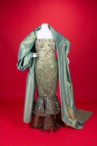 Christian Dior Haute Couture Dress and Shawl, 2007 — Renée Fleming wore this dress and shawl in 2007 in performances in the UK, Austria and US, including the BBC Proms at London’s Royal Albert Hall, accompanied by the London Philharmonic, and at the opening night of the Los Angeles Philharmonic.