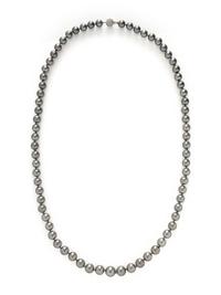 TAHITIAN CULTURED PEARL AND DIAMOND NECKLACE