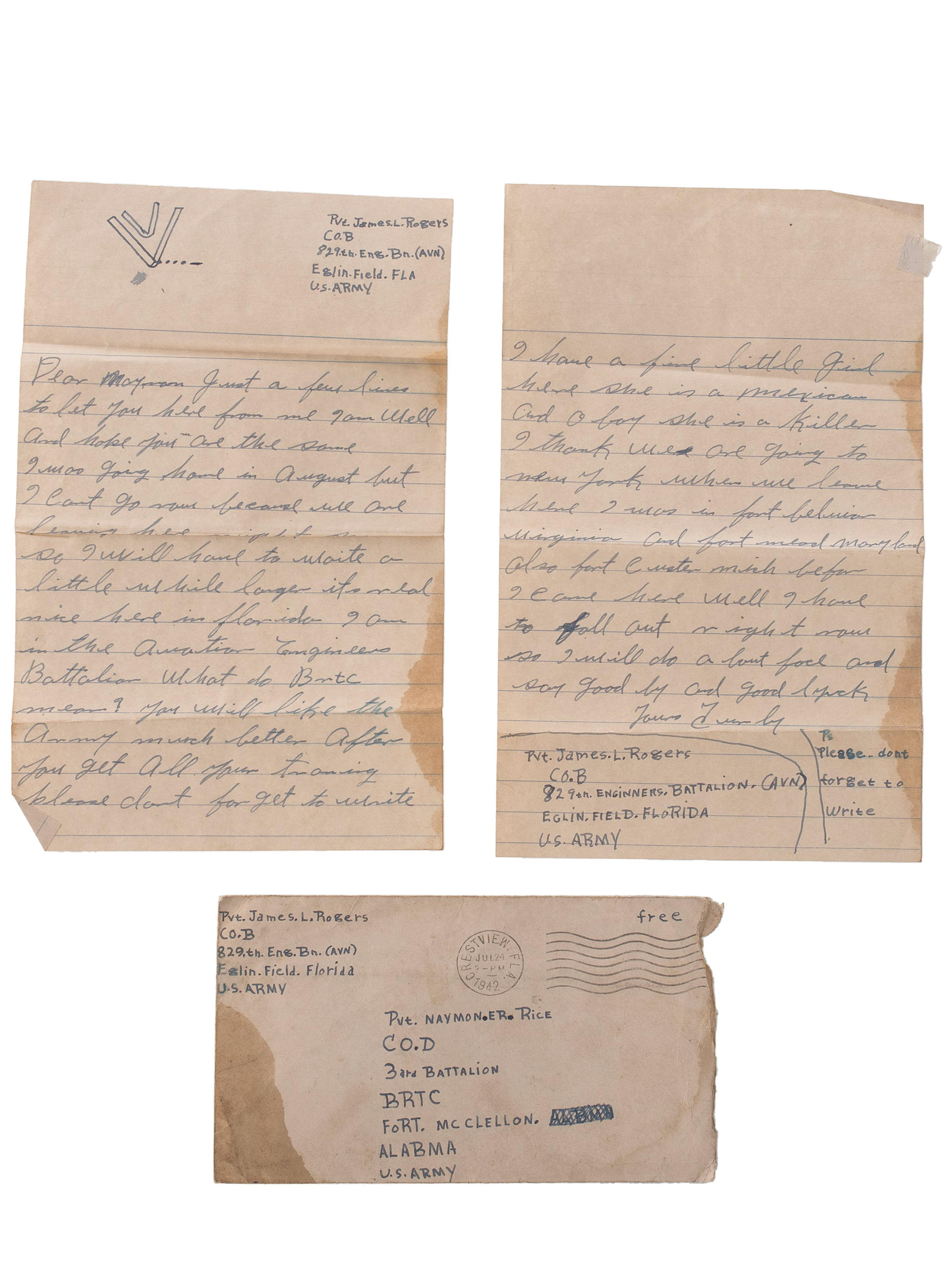[AFRICAN AMERICANA]. Extensive manuscript archive documenting the experiences of the Rice Family of Roanoke, Virginia, during the Great Depression and World Wars I and II. Ca 1892-1950s.